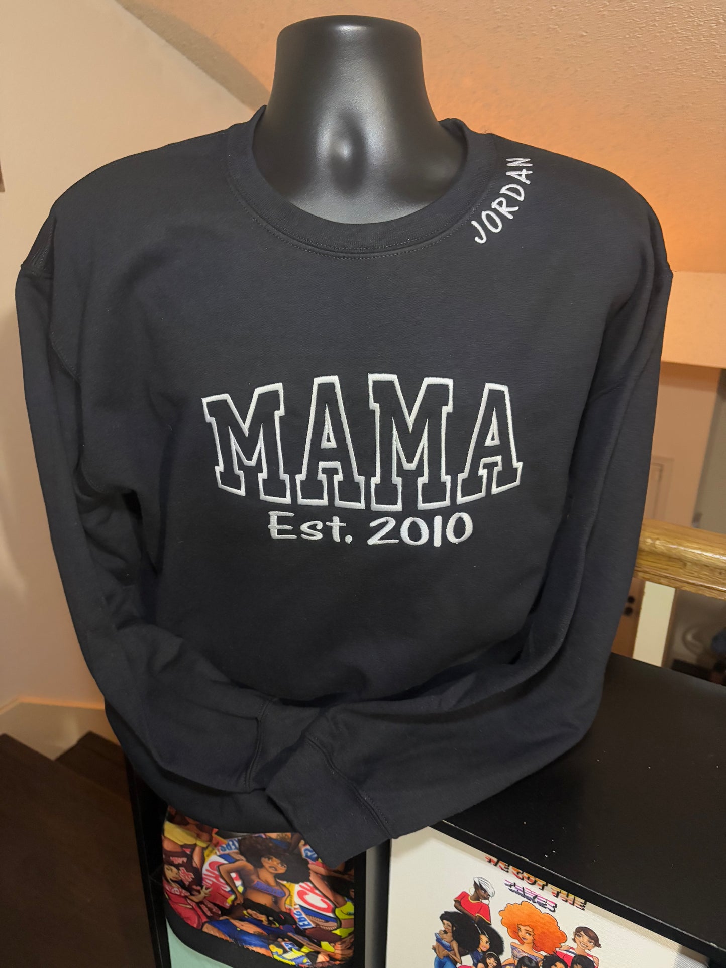 MAMA,DAD,GIGI,GRANNY, MOMMY,AUNT ETC., SWEATSHIRT OR HOODIE EMBROIDERY
