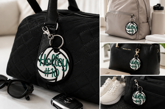 Personalized Embroidered Sports Jersey Keychain Custom Team Jersey Bag Tag