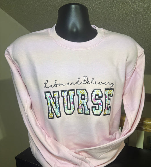 NURSE EMBROIDERY SWEATSHIRT AND HOODIES