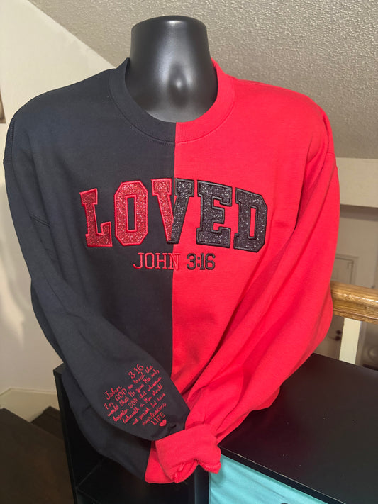 2-COLOR SCRIPTURE  EMBROIDERY SWEATSHIRT
